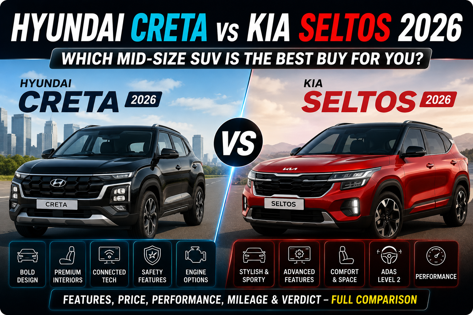 Hyundai Creta vs Kia Seltos 2026