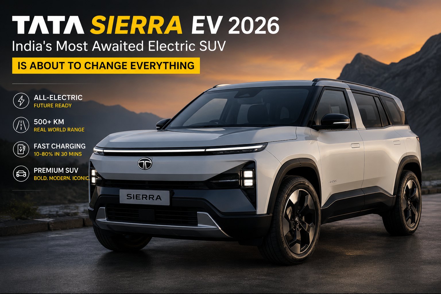Tata Sierra EV 2026 front view launch India price